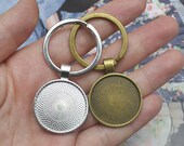 25mm keychain blanks base,1 in keyring,1 quot Round photo keychain kits,Silver Keyring, Brass Car Key holder,DIY jewelry findings (KC03)