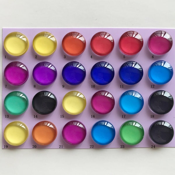 Plain Color Cabochon, Solid Color Image Round/ Oval/ Teardrop Glass Dome , 10mm 12mm 25mm 40mm 10x14mm 13x18mm 20x30mm Photo Beads (CS02）