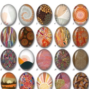 Earthly Tone Dots Dye Tie Oval/Teardrop Cabochon, 10x14mm\13x18mm\18x25mm\20x30mm\30x40mm\40x50mm Oval Glass Dome, DIY Bild Schmuck -OV54