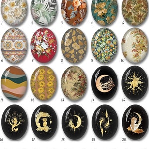 Floral Leaf Oval/Teardrop Cabochon,Gold Fish 10x14mm\13x18mm\18x25mm\20x30mm\30x40mm\40x50mm Oval Glass Dome, Picture Jewelry -OV72