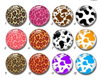 Leopard Cabochon,12/18/20mm Leopard grain Button charm,10mm 12mm 14mm 16mm 18mm 20mm 25mm cow image glass dome cabochon (FJ512）