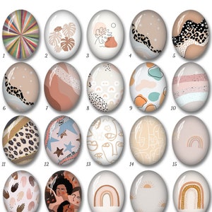 Earthly Tone Oval/Teardrop Cabochon, Rainbow 10x14mm\13x18mm\18x25mm\20x30mm\30x40mm\40x50mm Oval Glass Dome, DIY Picture Jewelry -OV67