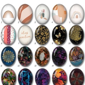 Tropical Leaf Oval/Teardrop Cabochon,Rainbow 10x14mm\13x18mm\18x25mm\20x30mm\30x40mm\40x50mm Oval Glass Dome, Picture Jewelry -OV68