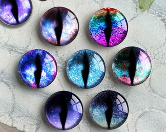 Blue Eyes Cabochon, 14mm Thin Blythe Eye , Eyeball image Glass dome, 10mm 12mm 20mm 25mm - 40mm for toy crafts cat animal eye Cameo (FJ5452）
