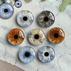 Augen Cabochon ,Puppenaugen, Glaskuppel, Augapfel Bild Cameo, 10 mm 12 mm 14 mm 20 mm 25 mm - 40 mm für Spielzeug Basteln Katzenauge (FJ5653）