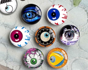 Eyes Cabochon, Doll Eyes image Glass dome, Bloody Eyeball Picture Cameo, 10mm 12mm 20mm 25mm - 40mm for toy crafts cat animal eye (FJ5657）