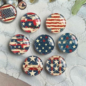 Cabochon vlag VS, 4 juli afbeelding Glazen koepel, Stars Stripes Picture Cameo, 10 mm 12 mm 14 mm 16 mm 18 mm 20 mm 25 mm 30 mm 35 mm 40 mm (FJ5638 )