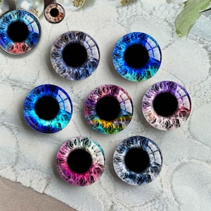 Blue Eyes Cabochon, 14mm Blythe Doll Eyes image Glass dome Eyeball  10mm 12mm 14mm 20mm 25mm - 40mm for toy crafts cat animal eye(FJ5660）