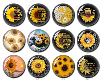 Sunflower cabochon,Sunflower Quote image glass dome 10mm 12mm 14mm 16mm 18mm 20mm 25mm 30mm 35mm 40mm Statement Photo Jewelry (FJ979）
