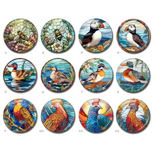 Cabochon macareux, dôme en verre Duke, vitrail photo camée, 10 mm 12 mm 14 mm 16 mm 18 mm 20 mm 25 mm 30 mm 35 mm 40 mm verre (FJ3883)