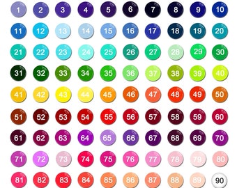 31 piezas - Cabujón de número personalizado, 10 mm, 12 mm, 14 mm, 16 mm, 18 mm, 20 mm, 25 mm, cúpula de cristal con números de colores para marcadores deportivos/calendarios magnéticos DIY - FJ2293