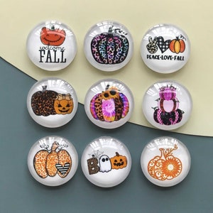 Thanksgiving Cabochon, Fall Pumpkin Image Round/ Oval/ Teardrop Glass Dome , 10mm 12mm 25mm 40mm 10x14mm 13x18mm 20x30mm DIY Beads (FJ2019）