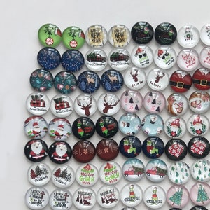 Mixed Christmas Cabochon - Random Patterns 10mm 12mm 14mm 16mm 18mm 20mm 25mm 30mm 35mm 40mm image Glass dome,Xmas Jewelry  (FD01)