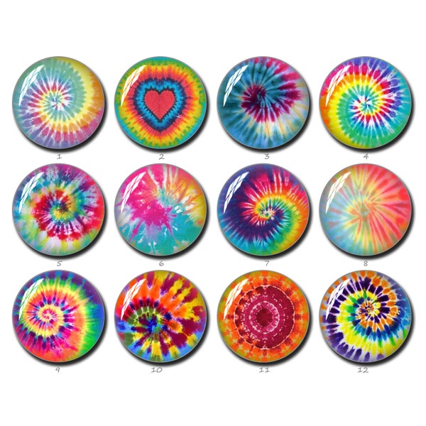 Tie Dye Cabochon, Rainbow Tie Dye beeld glazen koepel, 10mm 12mm 14mm 16mm 18mm 20mm 25mm 30mm 35mm 40mm Photo Jewelry (FJ1173)