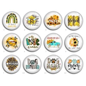 Hund Mama Cabochon, Gesegnetes Regenbogen Sonnenblume Bild Runde Oval Teardrop Glaskuppel, 10 mm 12 mm 25 mm 40 mm 10 x 14 mm 13 x 18 mm 20 x 30 mm Perlen (FJ2730）