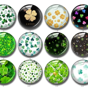Irlandais Shamrock Cabochon,St Patrick’s Day Lucky Clover Snap Button,10mm 12mm 14mm 16mm 18mm 20mm 25mm 30mm 35mm 40mm image dôme en verre (FJ840)