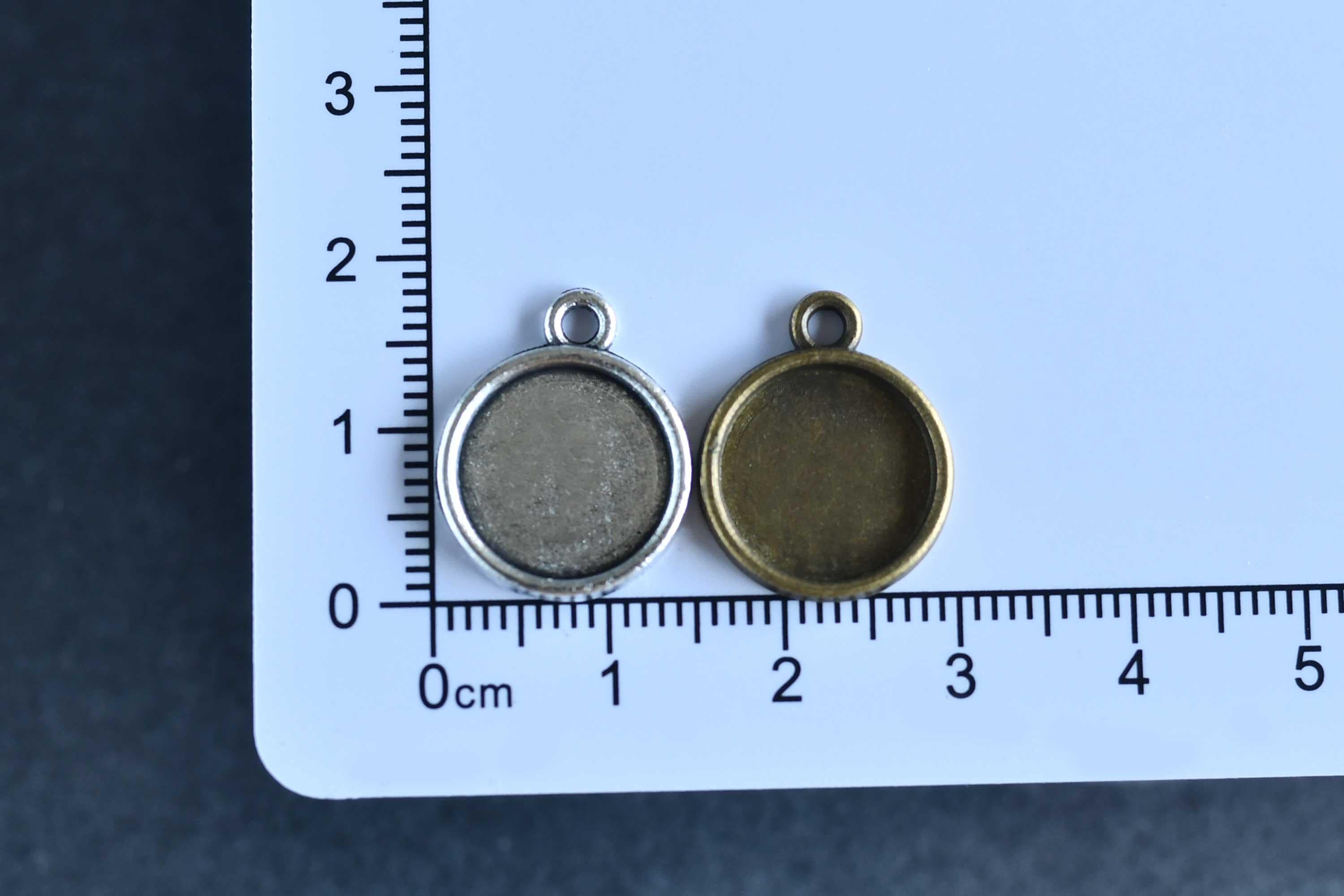 20pcs Round Bezel Blanks Pendant Trays,8mm 10mm -20mm Glass Cabochon…