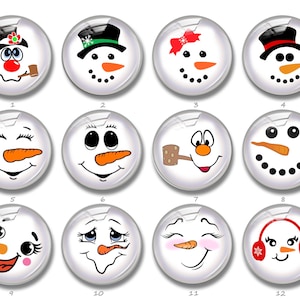 Christmas Snowman cabochon,Snowman snap button charm,10mm 12mm 14mm 16mm 18mm 20mm 25mm 30mm 35mm 40mmChristmas Glass Dome (FJ829）