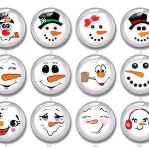 Cabochon bonhomme de neige de Noël,breloque bonhomme de neige,10 mm 12 mm 14 mm 16 mm 18 mm 20 mm 25 mm 30 mm 35 mm 40 mmDôme de Noël en verre (FJ829）
