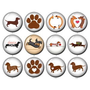 Dackel Cabochon, Wurst Hund Silhouette Bild Glaskuppel,10mm 12mm 14mm 16mm 18mm 20mm 25mm 30mm 35mm 40mm Haustier Hund Foto Schmuck (FJ1289）