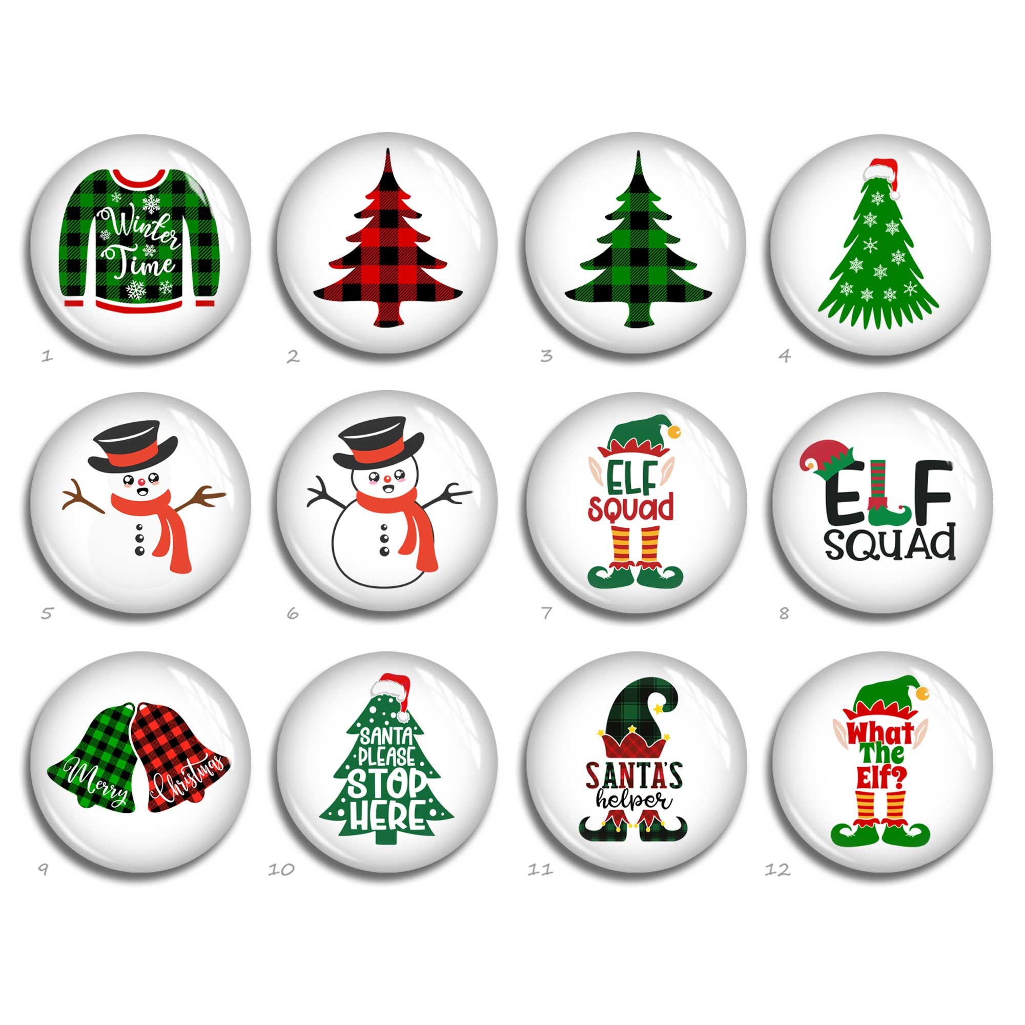 Christmas Cabochon,snowman Plaid Image Round/ Oval/ Teardrop