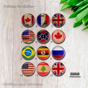 10-40mm National Flag Cabochon,Antique National Flag Snap Button,Flag Glass Snap jewelry charm,glass dome photo cabochon for jewelry (FJ301）