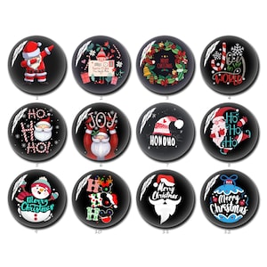 Cabujón navideño, cúpula de cristal con imagen de Papá Noel navideño, 10 mm, 12 mm, 14 mm, 16 mm, 18 mm, 20 mm, 25 mm, 30 mm, 35 mm, 40 mm, joyería con foto de muñeco de nieve navideño (FJ1225)