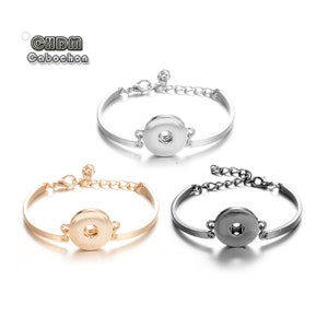 Snap Button Bracelet,DIY Bracelet for 18MM Ginger Snap Button Jewelry,Noosa Style,Adjustable Bracelet Accessory - Wholesale -(SBB01)