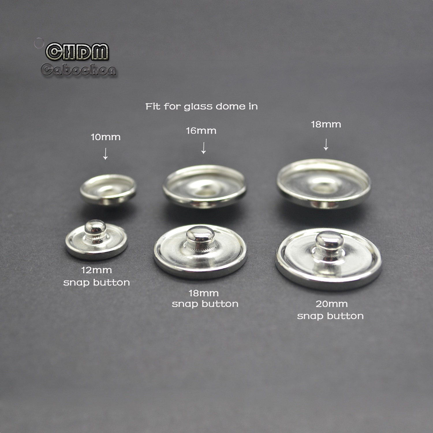 Wholesale Blank Snap Buttons Base in 12/18/20mm Fit for Etsy UK