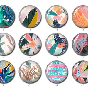 Cabochon de plantes fougères Monstera, bouton-pression d'été, 10 mm 12 mm 14 mm 16 mm 18 mm 20 mm 25 mm 30 mm 35 mm 40 mm dôme tropical en verre (FJ927)