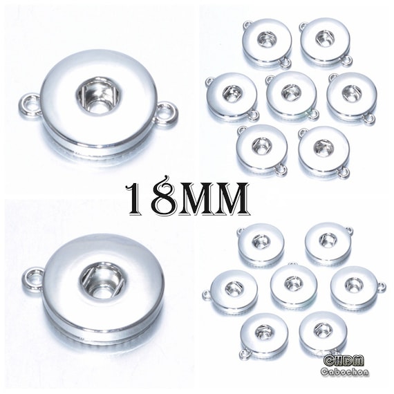Bouton Pression Bijou / Snap Button En Métal Argenté - Neuf Sans Emballage