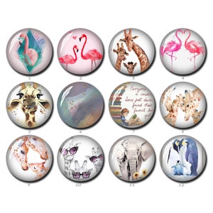 Handgefertigter Tiercabochon, Grafraffi-Flamingobild Glaskuppel, 10mm 12mm 14mm 16mm 18mm 20mm 25mm 30mm 35mm 40mm Aussage-Foto-Schmuck (FJ1000）