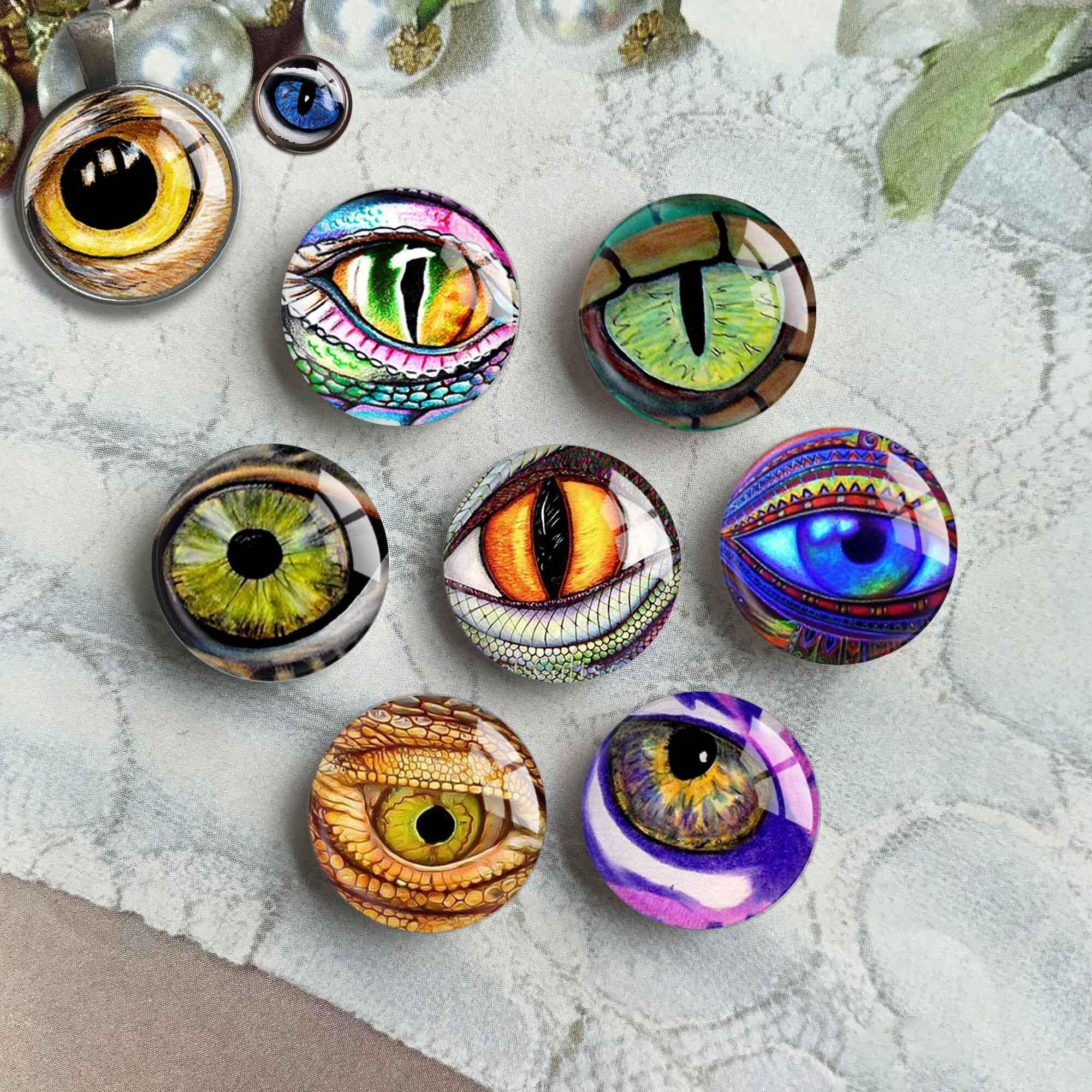 40 Occhi Di Drago In Vetro Cabochon 15 Mm – Per Bambole In Argilla, Fai Da Te, Cucina In Forno - 5