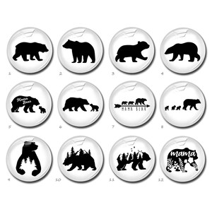 Mama Bear Cabochon, image Glass dome, Silhouette Picture Cameo, 10mm 12mm 14mm 16mm 18mm 20mm 25mm 30mm 35mm 40mm Glass Charms (FJ4410 )