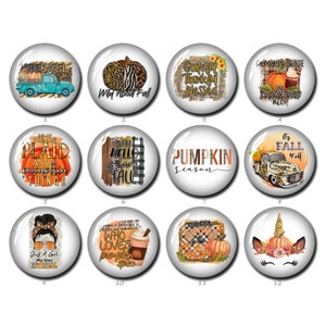 Herbst Cabochon, Leoparden Druck Herbst Einhorn Kürbis Bild Glaskuppel, 10 mm 12 mm 14 mm 16 mm 18 mm 20 mm 25 mm 30 mm 35 mm 40 mm Foto Schmuck (FJ1082）