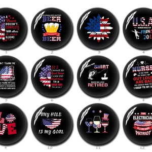 Cabochon en verre drapeau américain, bouton pression en verre tournesol des États-Unis, dôme en verre drapeau patriotique des États-Unis, dôme en verre imgae 4 juillet (FJ960)