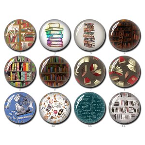 Cabujón de libro, cúpula de cristal para imagen de estantería, 10 mm, 12 mm, 14 mm, 16 mm, 18 mm, 20 mm, 25 mm, 30 mm, 35 mm, 40 mm, joyería fotográfica artística (FJ1177)