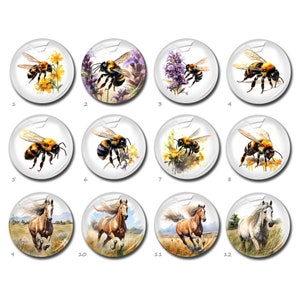 Bienen Motiv, Glas Cabochon, Pferde Bild Glaskuppel, Bienen Bild, Cameo,10mm 12mm 14mm 16mm 18mm 20mm 25mm 30mm 35mm 40mm Glas Charms (FJ4843)