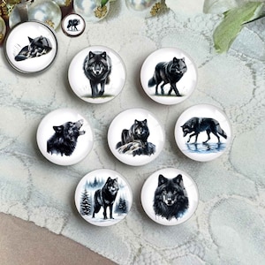 Wolf Cabochon, Wolf Bild Glaskuppel, Tier Bild Kamee, 10 mm 12 mm 14 mm 16 mm 18 mm 20 mm 25 mm 30 mm 35 mm 40 mm Foto Glasanhänger (FJ5135）