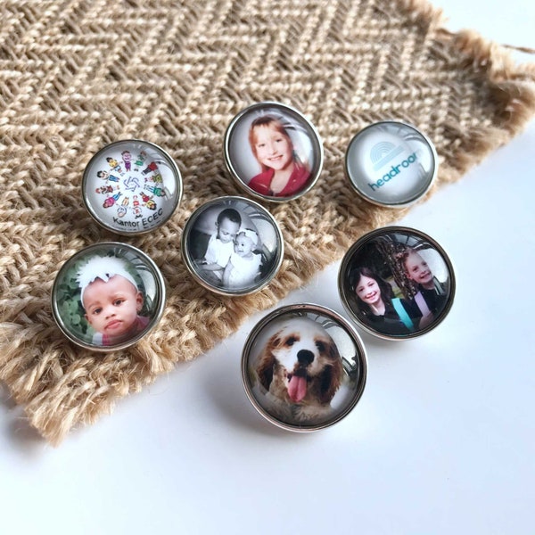 Benutzerdefinierte Snap Button, 12mm 18mm 20mm Fertigen Sie Ihr Foto oder Text Ginger Snap Charms, Silber Gold personalisierte Noosa Druckknopf Perlen Schmuck