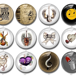 Muziek Cabochon, Muzikale Bowtie Drukknoop, 10mm 12mm 14mm 16mm 18mm 20mm 25mm 30mm 35mm 40mm Gitaarvleugels hart afbeelding glazen koepel (FJ916)