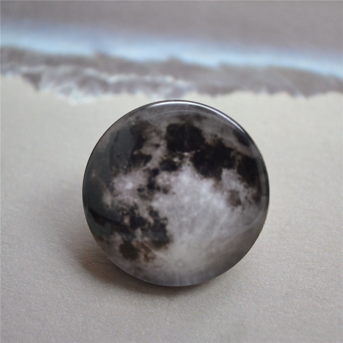 Moon Glass Domemoon Cabochonfull Moonmoon Jewelry Handmade Etsy