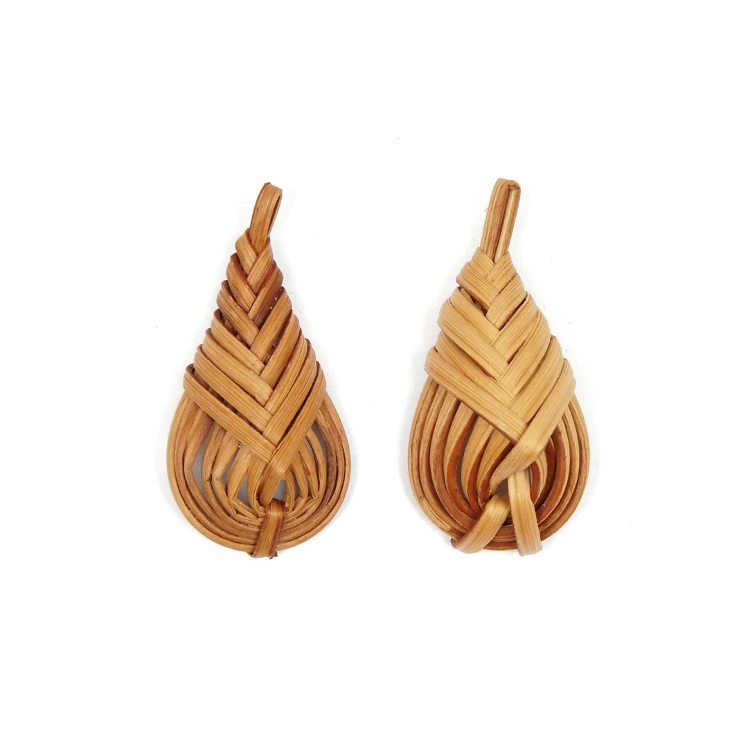 Handmade Hoop 4pcs Handmade Natural Rattan Wood Hoops, Handwoven Chinese Knot Round ...
