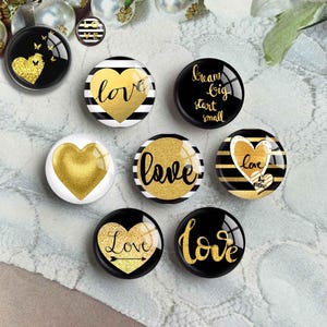 Gold Love Herz Cabochon, Valentinstag Bild Glaskuppel, Bild Cameo, 10 mm 12 mm 14 mm 16 mm 18 mm 20 mm 25 mm 30 mm 35 mm 40 mm ( FJ5574 )