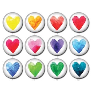 Valentinstag Liebe Herz Cabochon,Buntes Herz Bild Glaskuppel 10mm 12mm 14mm 16mm 18mm 20mm 25mm 30mm 35mm 40mm Fotoschmuck (FJ1422)