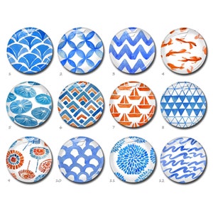 Blau gewebte Cabochon, Nautische Bild Glaskuppel, Glas Bild Cameo, 10 mm 12 mm 14 mm 16 mm 18 mm 20 mm 25 mm 30 mm 35 mm 40 mm Glas Charms (FJ4506 )