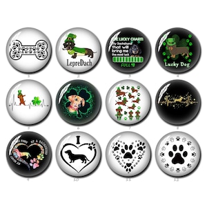St Patrick Clover Cabochon,Daushound Wurst Hund Bild Glaskuppel 10mm 12mm 14mm 16mm 18mm 20mm 25mm 30mm 35mm 40mm Fotoschmuck (FJ1525)