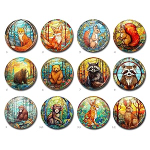 Tier Cabochon, Kaninchenbild Glaskuppel, Glasmalerei Bild Cameo, 10mm 12mm 14mm 16mm 18mm 20mm 25mm 30mm 35mm 40mm Glas (FJ3876 )