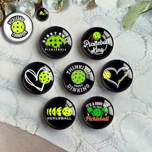 Pickleball Cabochon, Bild Glaskuppel, Glasmalerei Bild Cameo, 10 mm 12 mm 14 mm 16 mm 18 mm 20 mm 25 mm 30 mm 35 mm 40 mm Sport Charms (FJ3836)