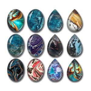 Aquarel cabochon, kunst schilderij afbeelding glazen koepel, 10 mm 12 mm 14 mm 16 mm 18 mm 20 mm 25 mm 30 mm 35 mm 40 mm kunst foto sieraden (FJ1195）